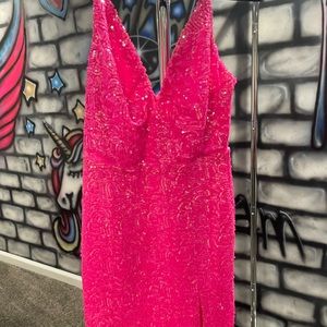 HOT pink sequined mini dress Never Worn
